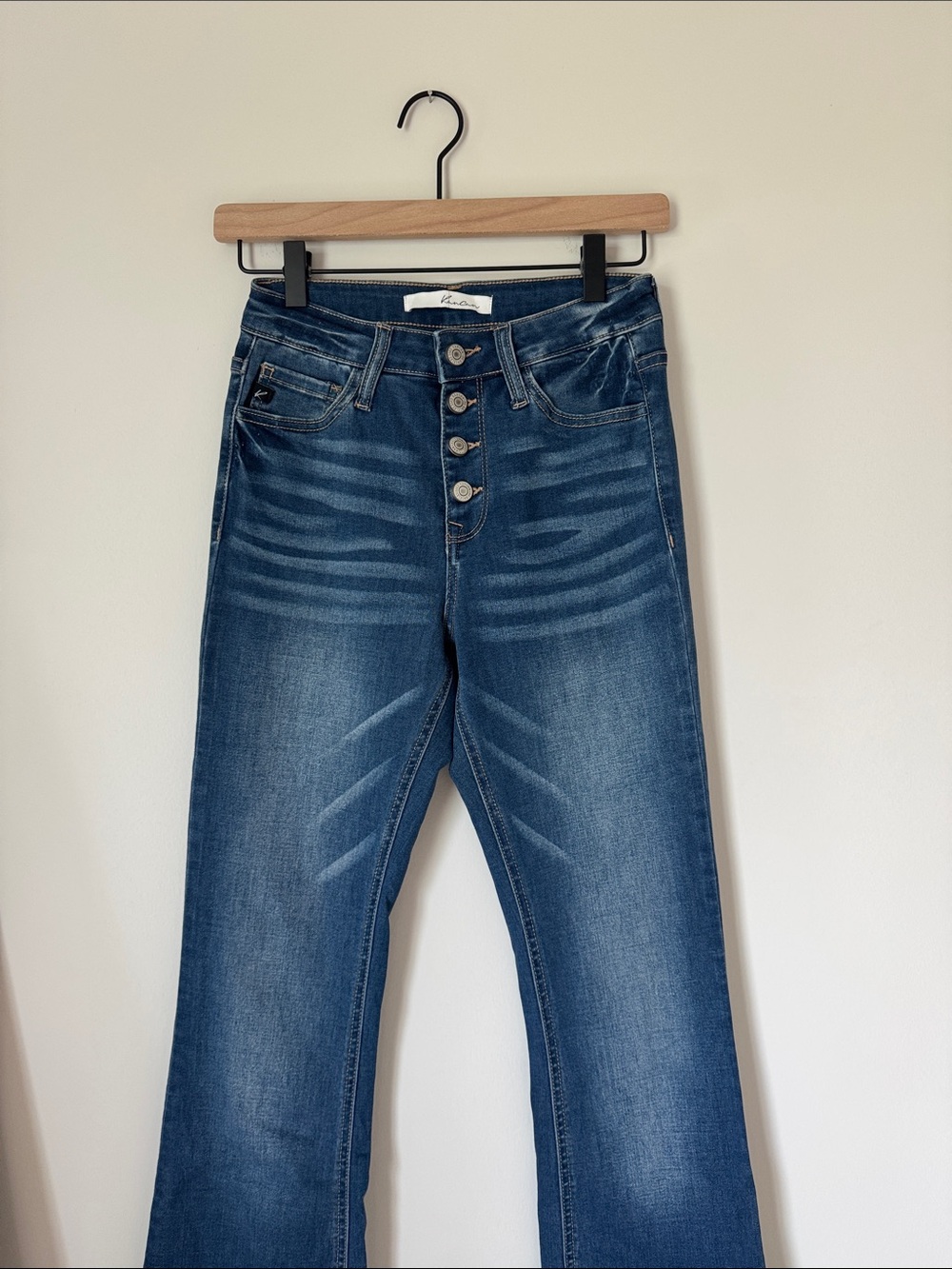 Kancan flare Women’s High-Rise Button-Fly Blue Jeans